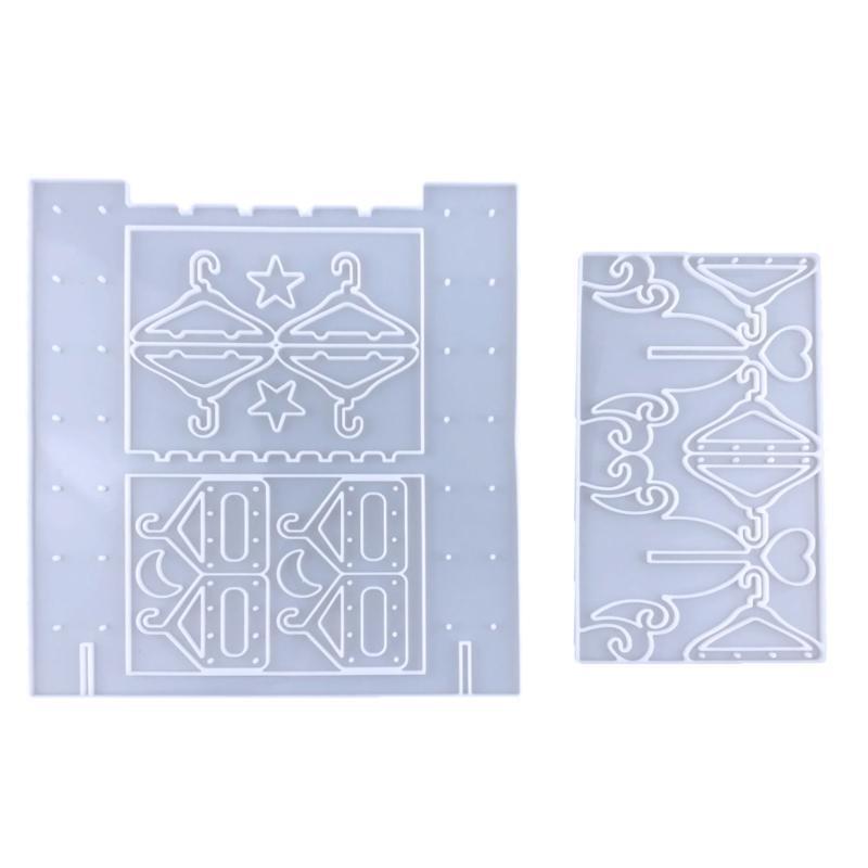 2Pcs Earring Storage Rack Drop Glue Molds Diy Earring Display Rack Silicone Mold