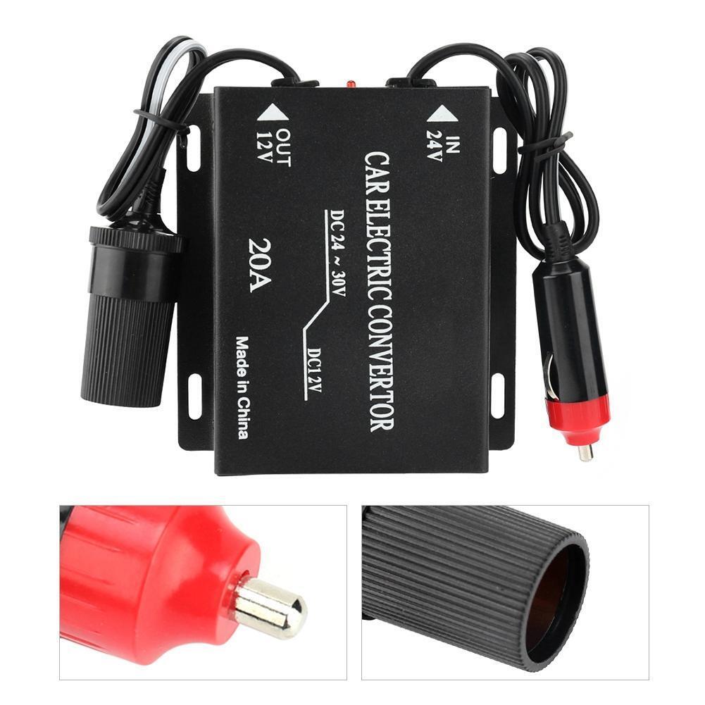 Truck 24V DC to Car 12V DC 20A Cigarette Lighter Step Down Buck Converter