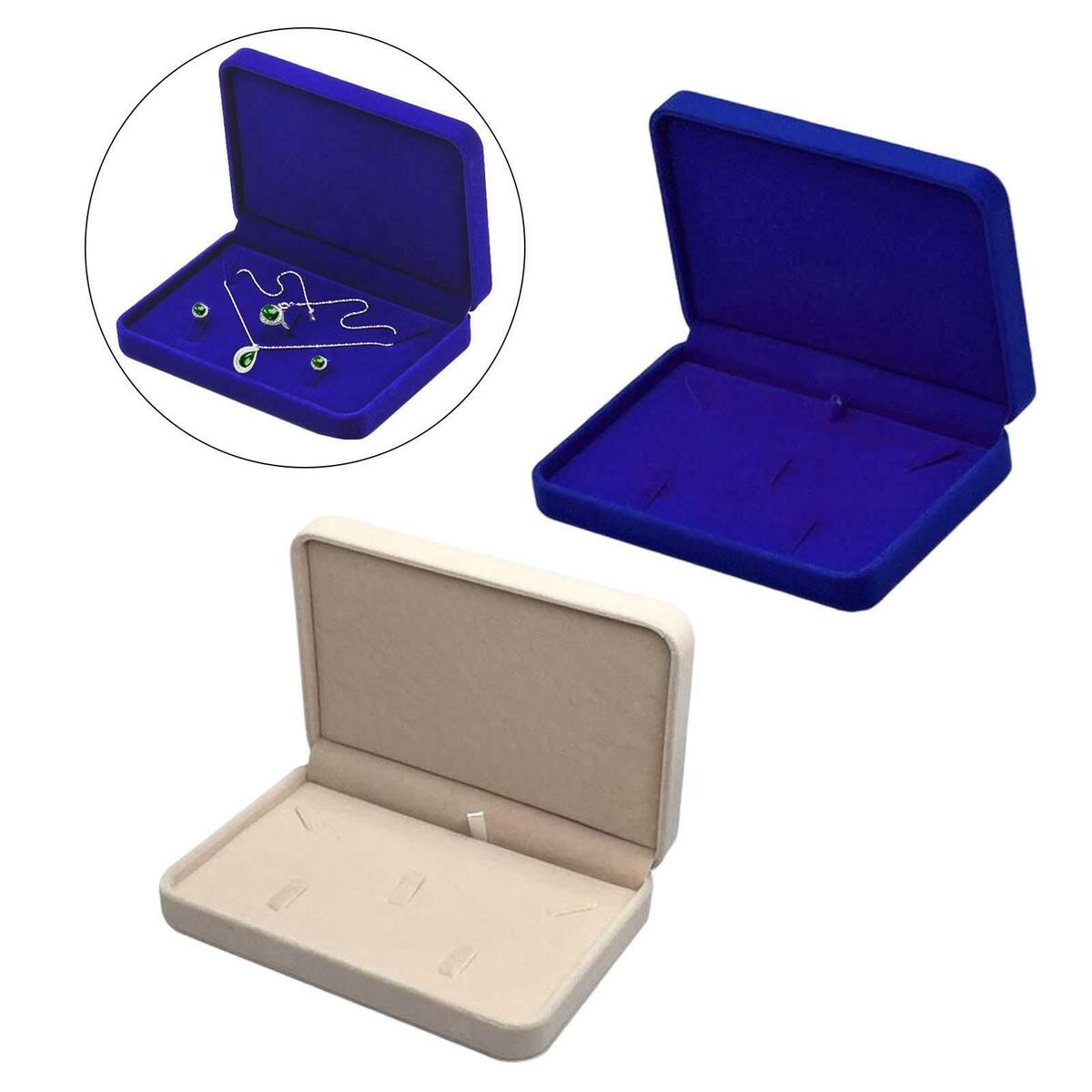 2 Pieces Rectangle Velvet Jewelry Jewelry  Necklace Beacelet Storage