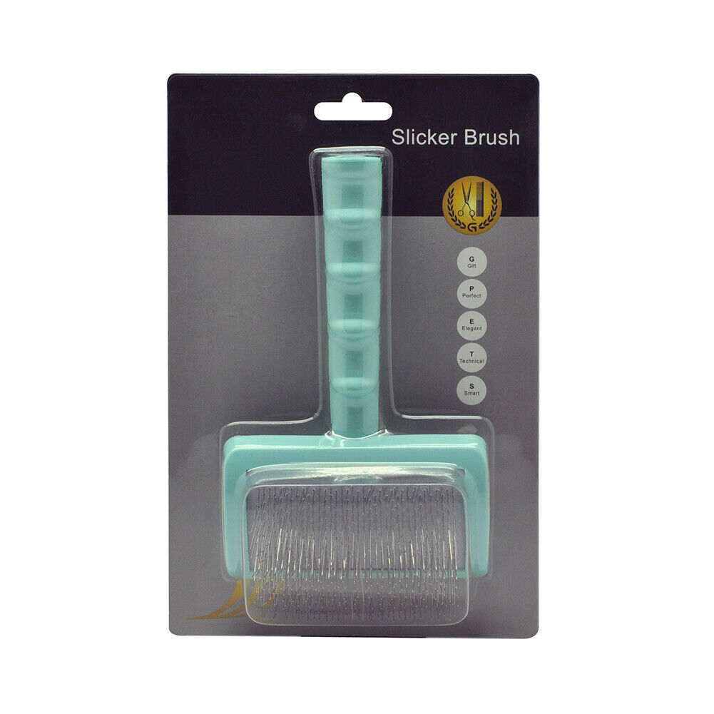 Pet Grooming Comb Shedding Needle Brush Dog Cat Undercoat Dematting (Green)