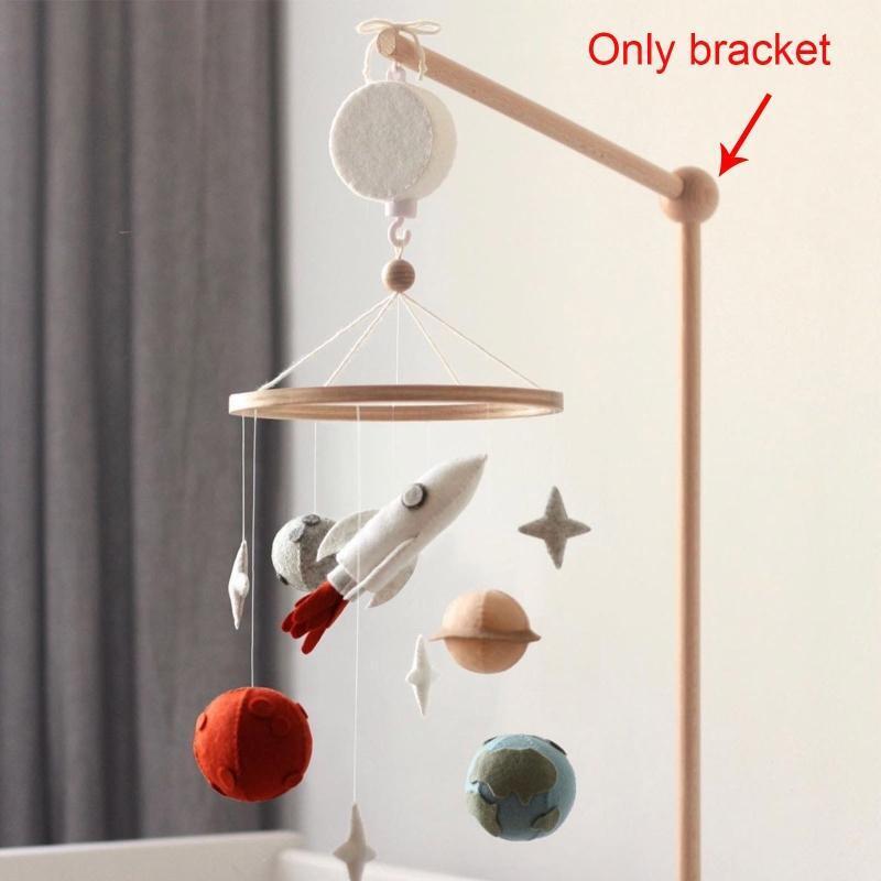 Baby Crib Mobile Arm Rattles Bracket Infant Crib Mobile Bed Bell Beech Hanger