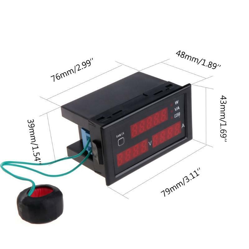 DL69-2048 Multifunctional AC Voltmeter Ammeter Voltage Current Meter AC 80-300V