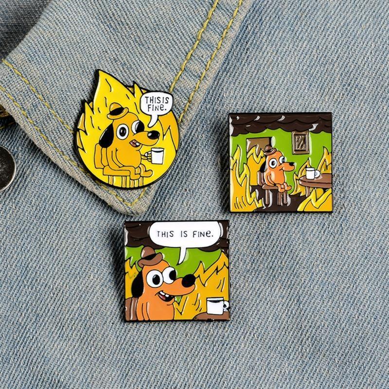 3Pcs Cute Enamel Brooch Pins Cartoon Animal Various Novel Designs Brooch
