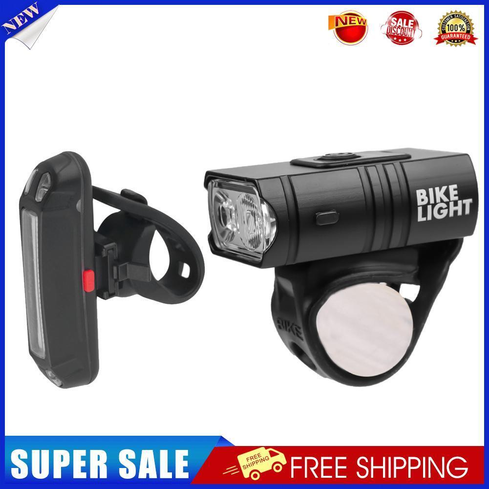 USB Rechargeable LED Bike Light Set Bicycle T6 Front Light COB Taillight