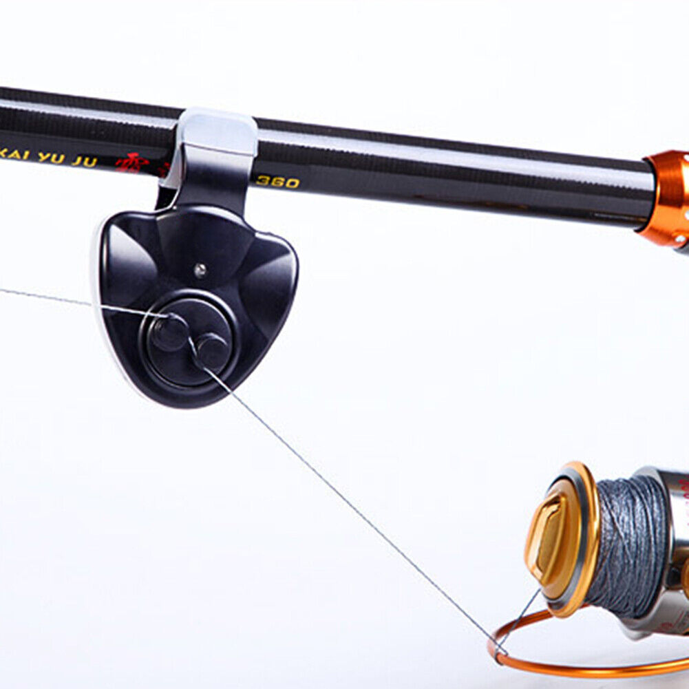 LED Light Fishing Bite Alarm Electronic Buzzer on Fishing Rod Alert (Black)