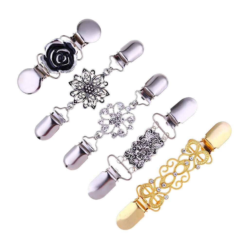 5x Cardigan Clip Sweater Blouse Shawl  Shirt Collar Duckbill Clip Clasp