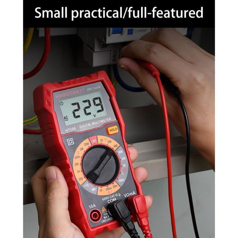 Digital Multimeter AC DC Voltage DC Current Resistance Diode Tester for Home