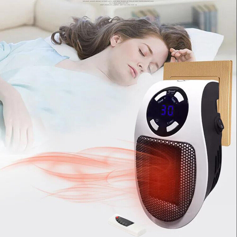 Electric Mini Fan Heater Home Winter Heating Stove (EU Plug Remote Control)