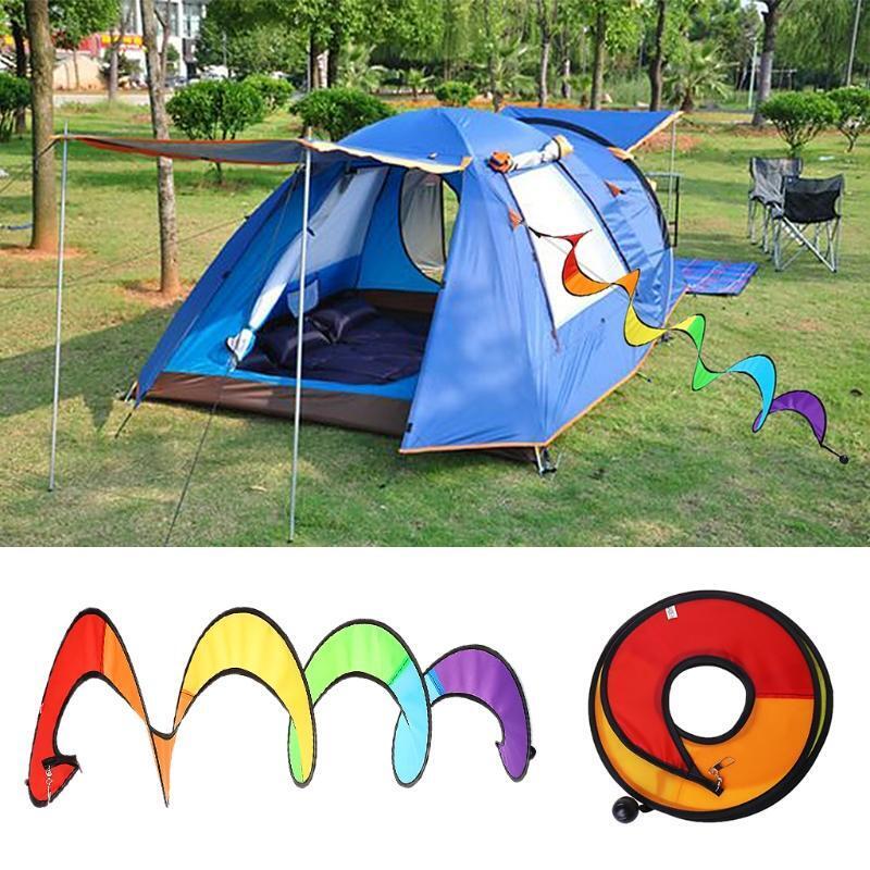 Colorful Foldable Rainbow Spiral Windmills Home Garden Camping Tents Decorations