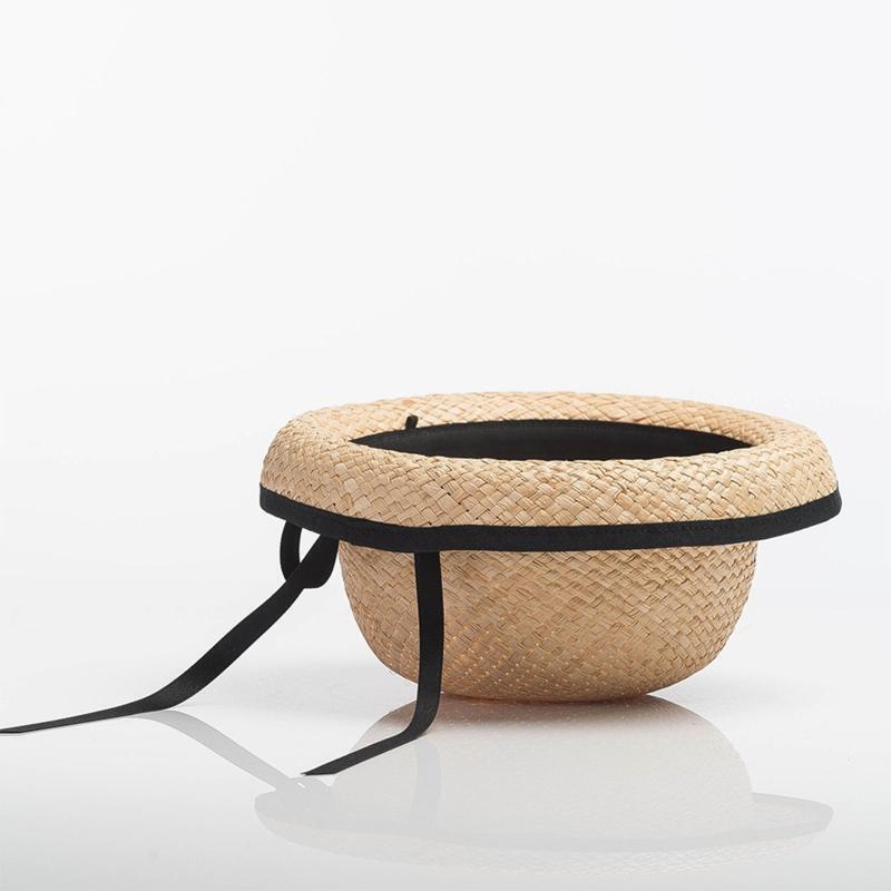 Lovely Ribbon Bowknot Dome Top Hat Children Straw Hat Sun Protection for Party