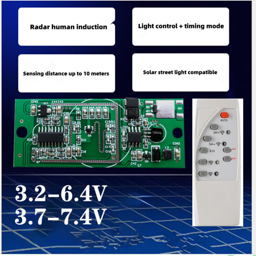 Microwave Radar Induction Solar Lamp Control Panel Lithium Battery Board