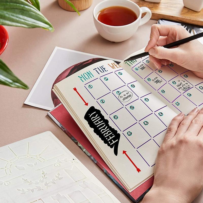 20Pcs A5 Planner Stencils 5''x7.5'' Journal Stencils for Journal Notebook Diary