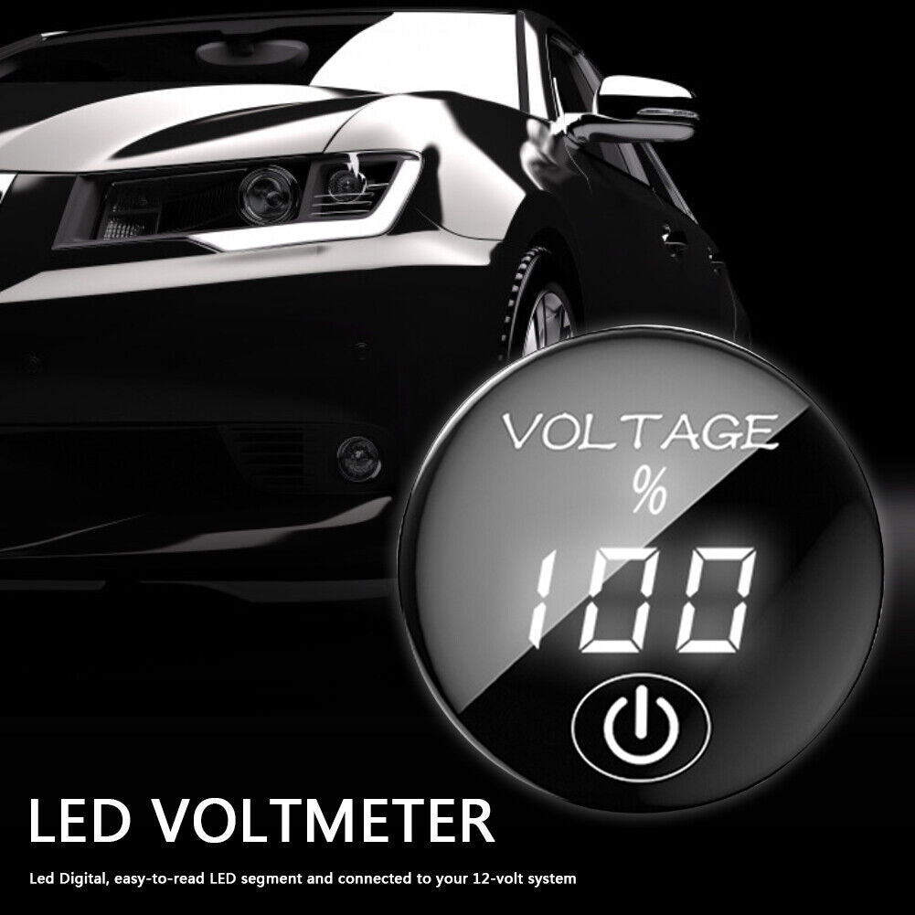 Car DC 5-48V Panel Voltmeter Touch Switch Battery Capacity Tester (White)