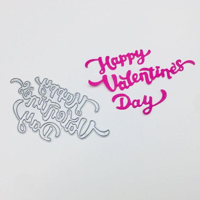 Happy Valentines Day Metal Cutting Dies Stencil Scrapbooking DIY Album Stamps