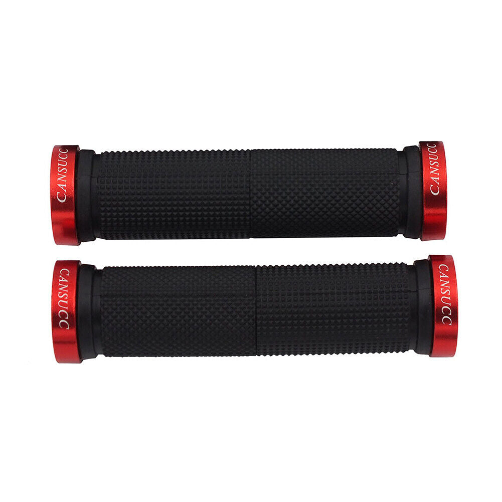 CANSUCC Rubber MTB Bike Handlebar Locking Cover w/ Plug Grip Covers (Red)