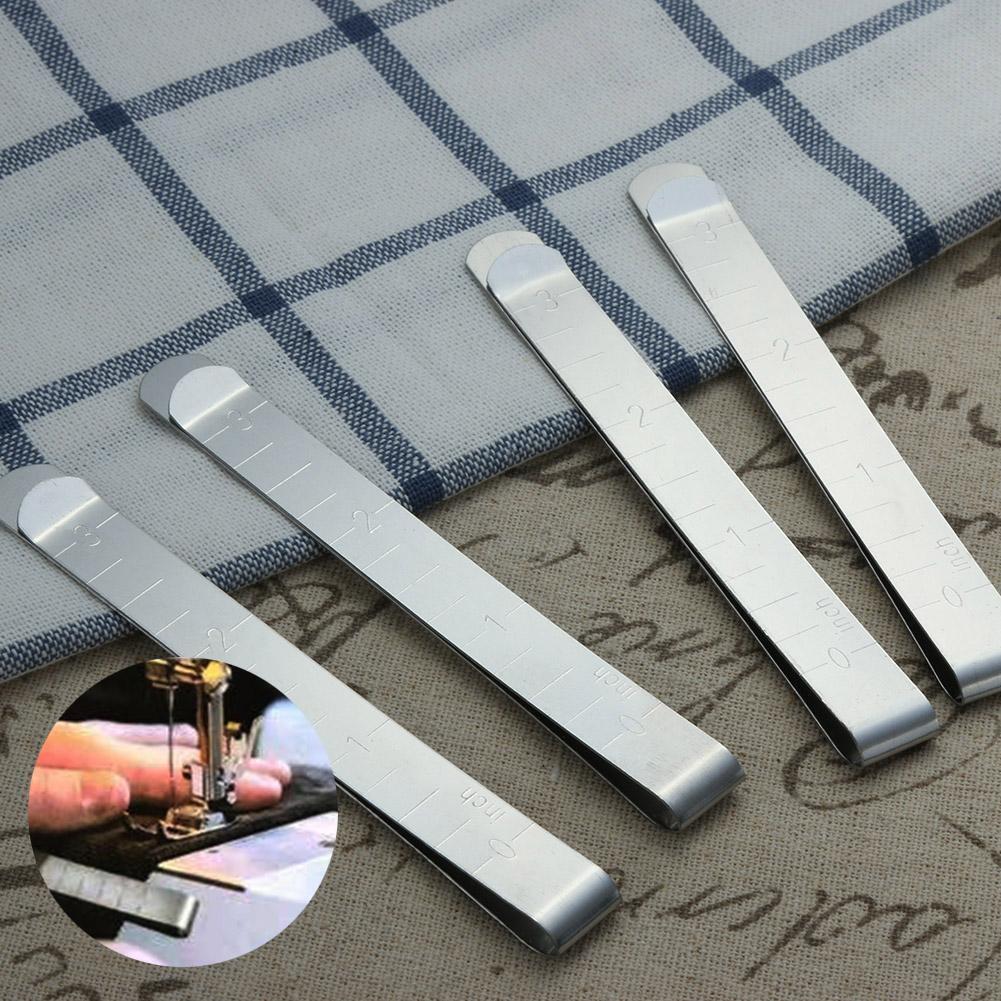 20pcs Stainless Steel Hemming Clips Measurement Ruler Sewing Quilting Clips