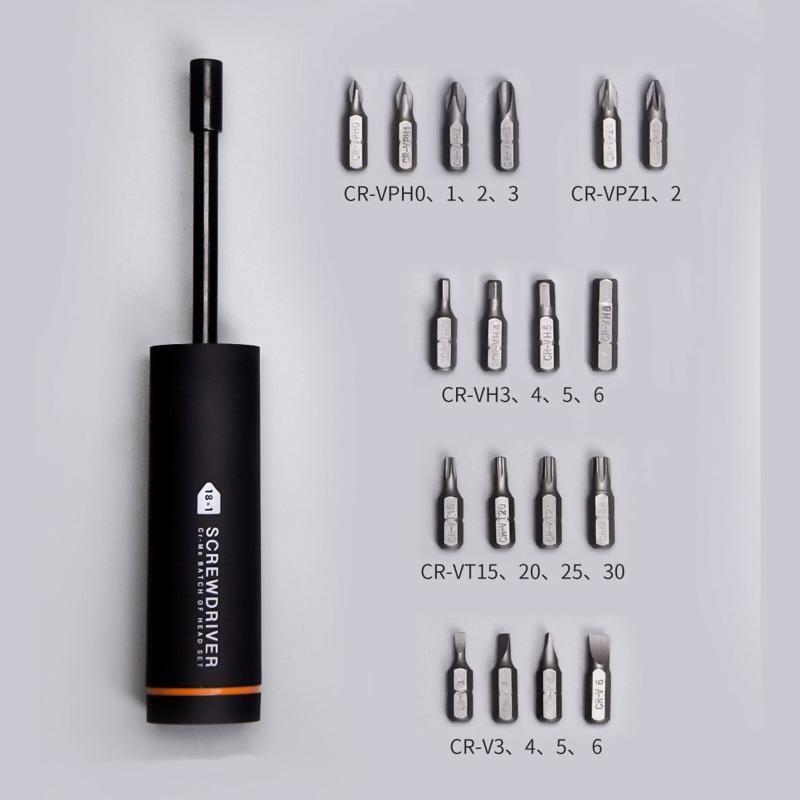 18-In-1 Multi-Bit Screwdriver Industrial Grade Multipurpose Driver Tool Kit Bits