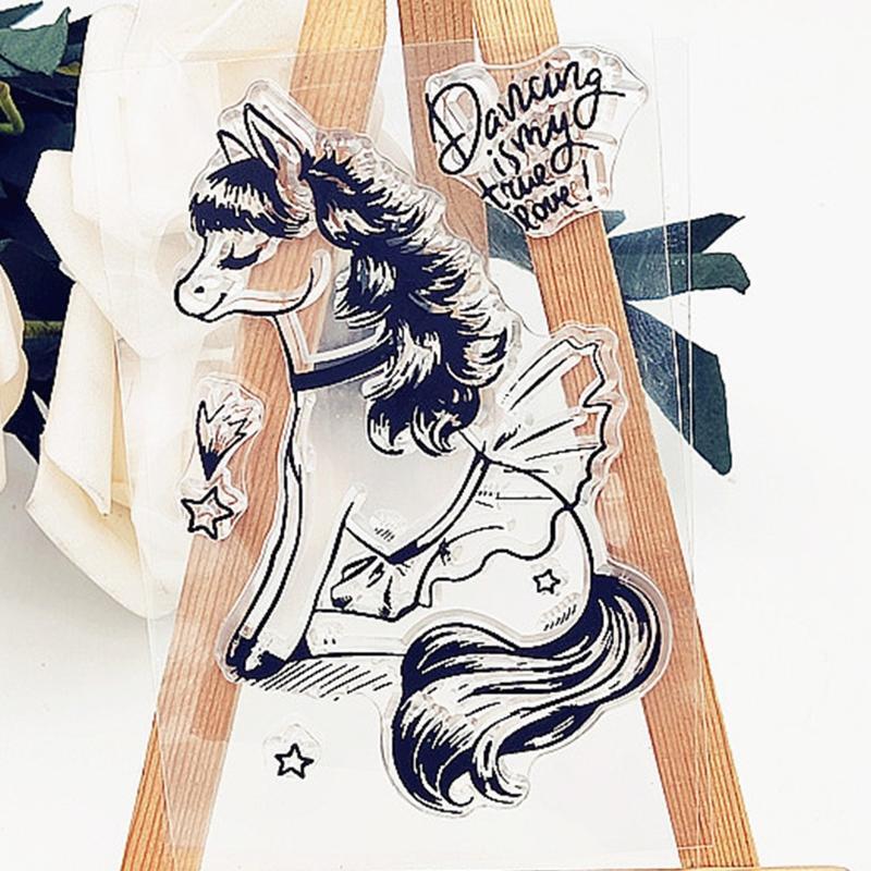 Pony Silicone Clear Stamp DIY Seal Scrapbooking Embossing Photo Album Decorative