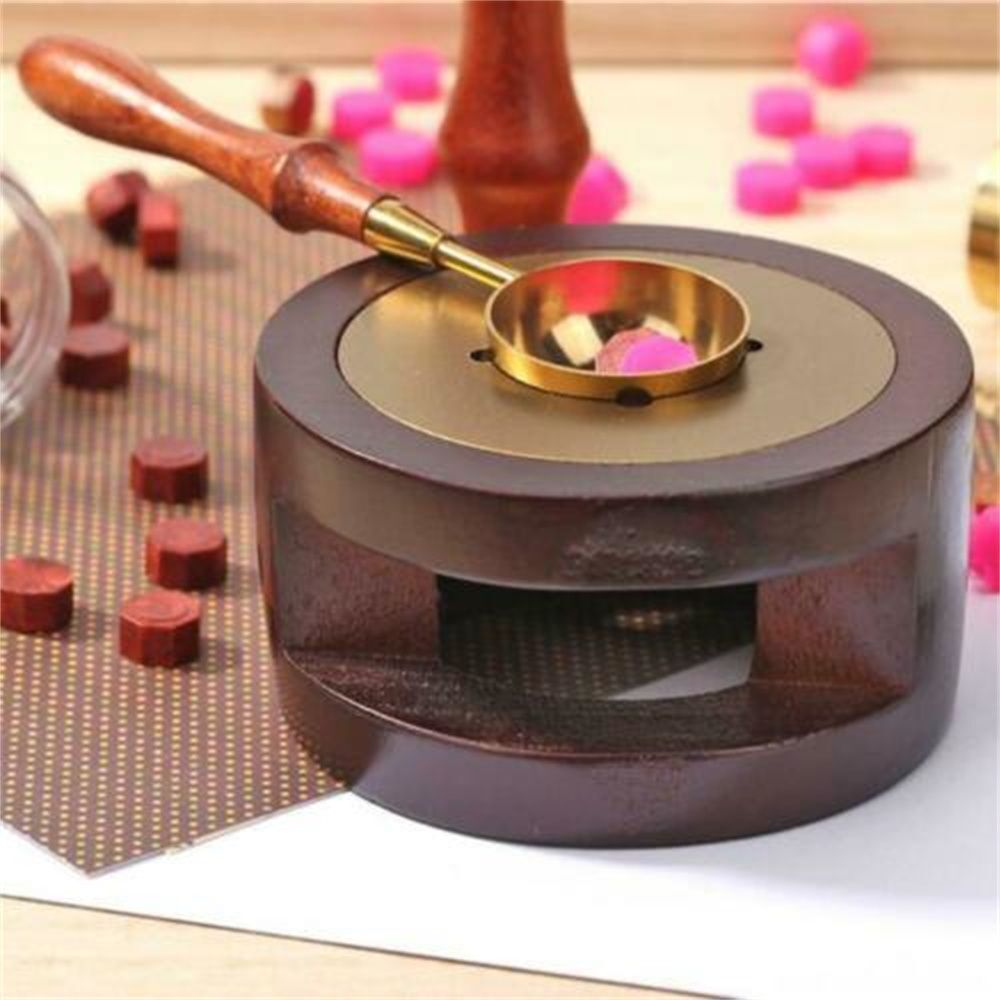 Wood Handle Warmer Furnace Stove Pot Wax Seal Stamp Melting Spoon Tool