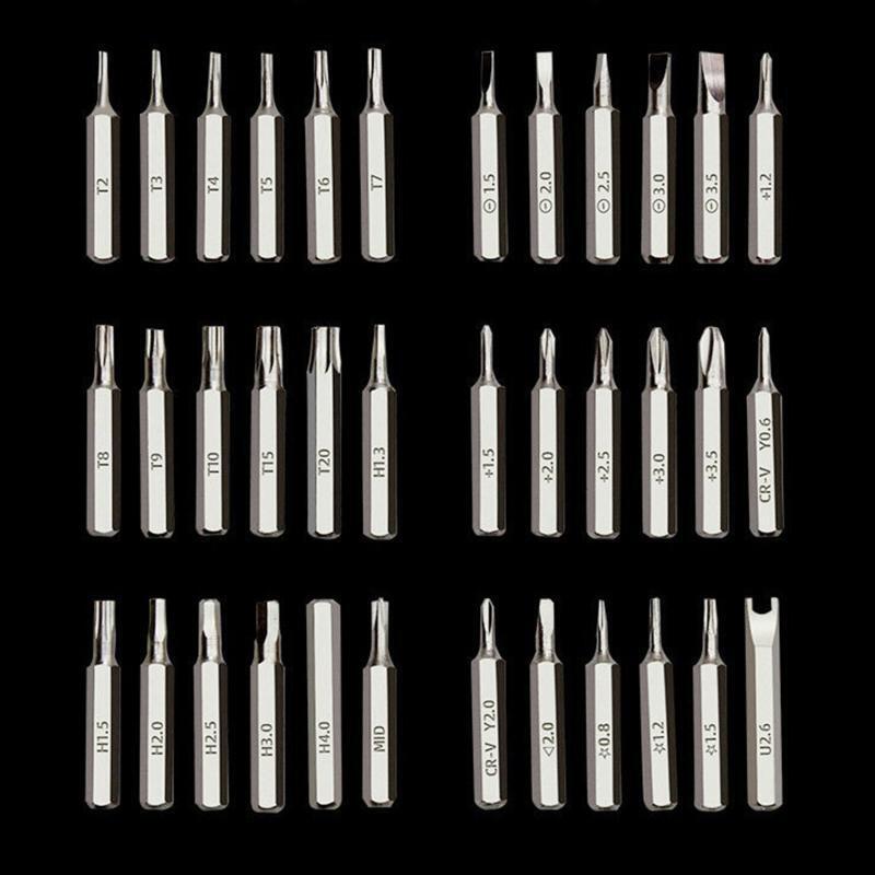 45 in 1 Screwdriver Set Tweezers Extension Rod HEX Torx Sloted Screwdriver Set