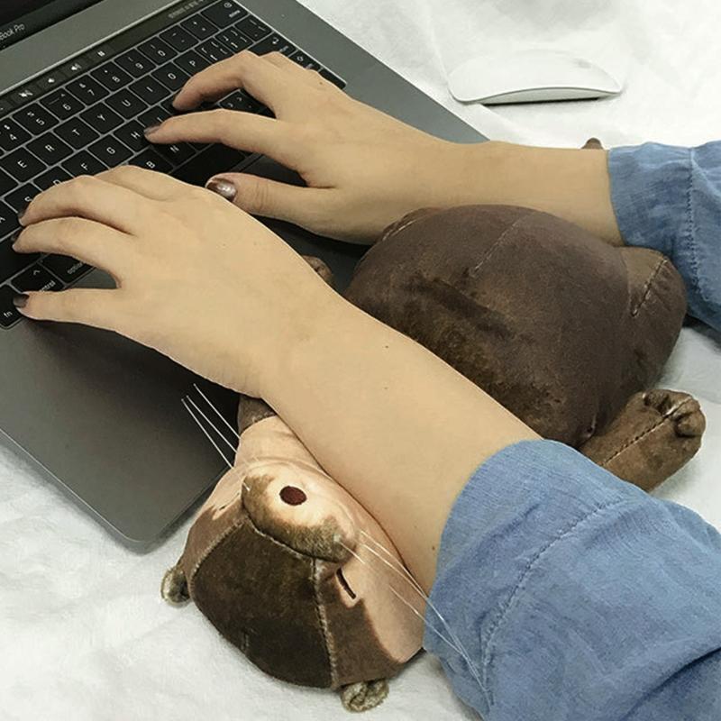 Wrist Rest for Keyboard Mouse Palm Rest Otters Shape Plush Cute Otters Cotton