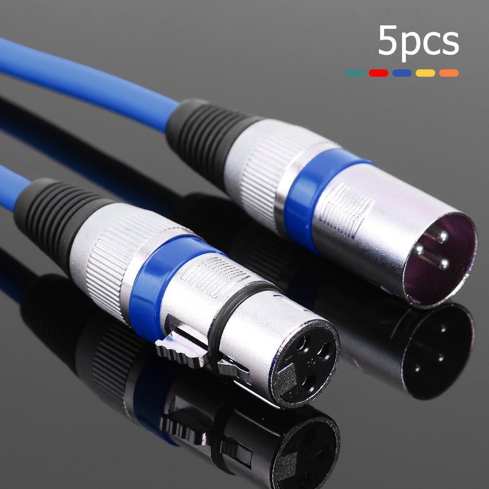 5pcs 3Pin XLR Cable Male to Female Foil+Braided Shielded Audio Cable (1.8m)