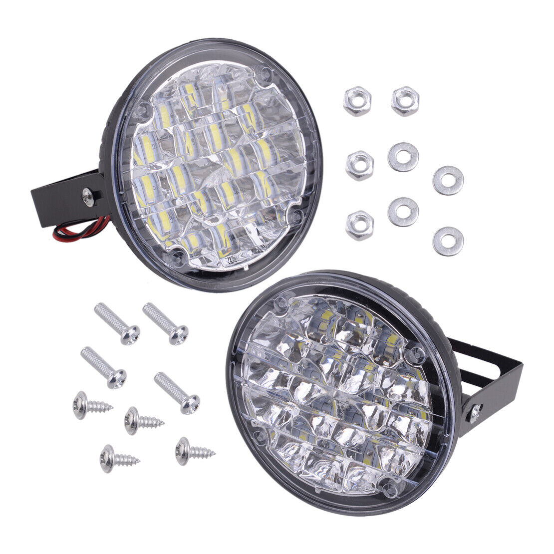 2pc 18LED Round Car DRL Driving Daytime Running Fog Light Day Work Lamp 12V