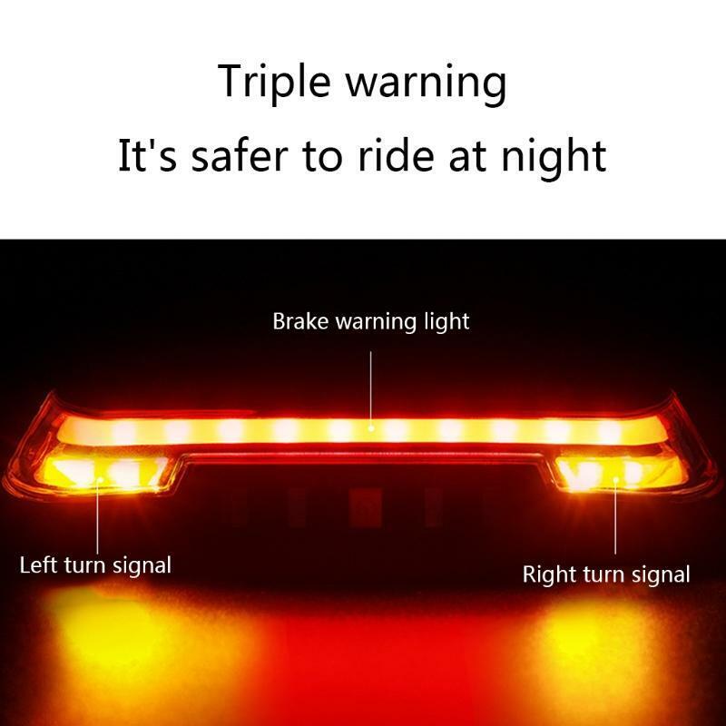 Rechargeable Taillight for MTB Road Bike, LED Light w/ Wireless Remote Control