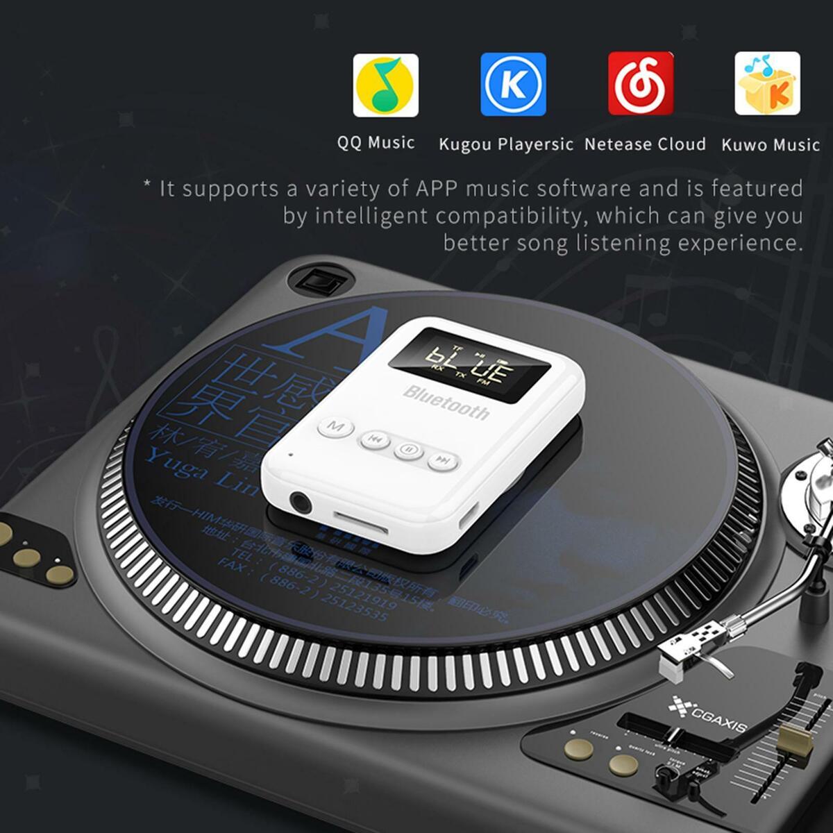 5.0 Adapter Transmitter Receiver for  FM 300mAh LED Screen