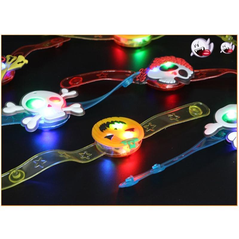 Glowing Silicone Bracelet Party Favors with Pumpkin Ghosts Design Soft Wristband