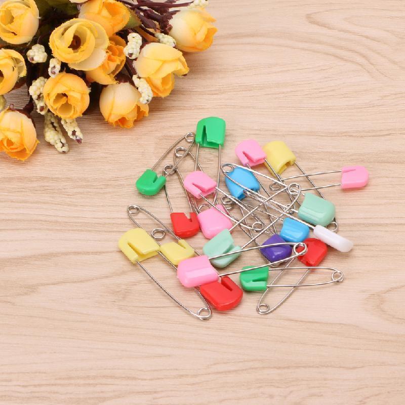 20Pcs Baby Infant Child Cloth Nappy Diaper Pins Safety Locking Holder Colorful