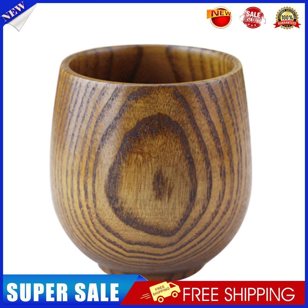 Wooden Big Belly Cup Jujube Wood Beer Mug Tea Coffee Drinking Cups (Foot)