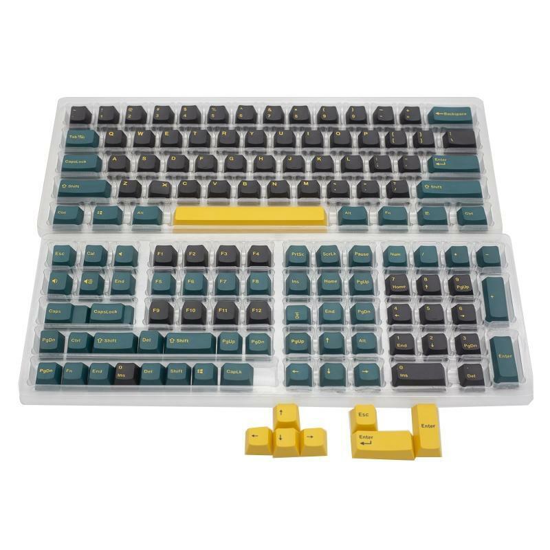 Double Shot Color Keycaps PBT Mars Green Gaming Mechanical Keyboard OEM Profile