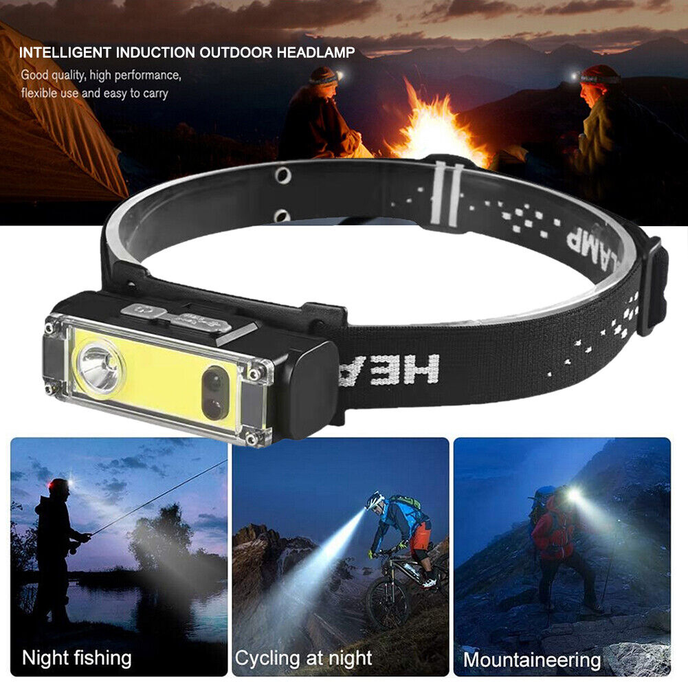 COB+XPE LED Strong Floodlight Headlight Smart Sensor Headlamp Red Light