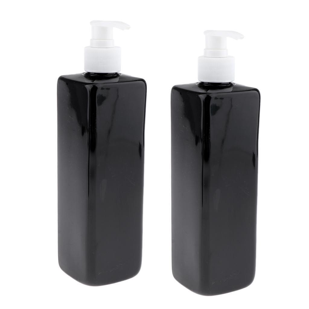 4Pcs Empty Plastic Shampoo Lotion Bottles with White/Black Pumps 500ML Large