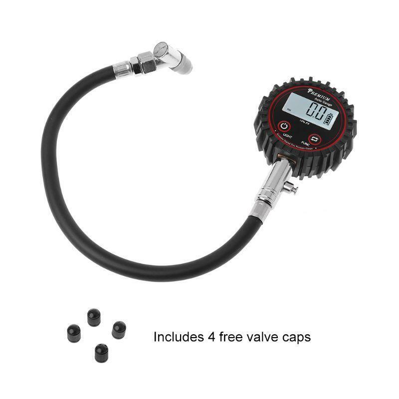 LCD Display Digital Tire Air Pressure Gauge 200 PSI High Accuracy Barometers for