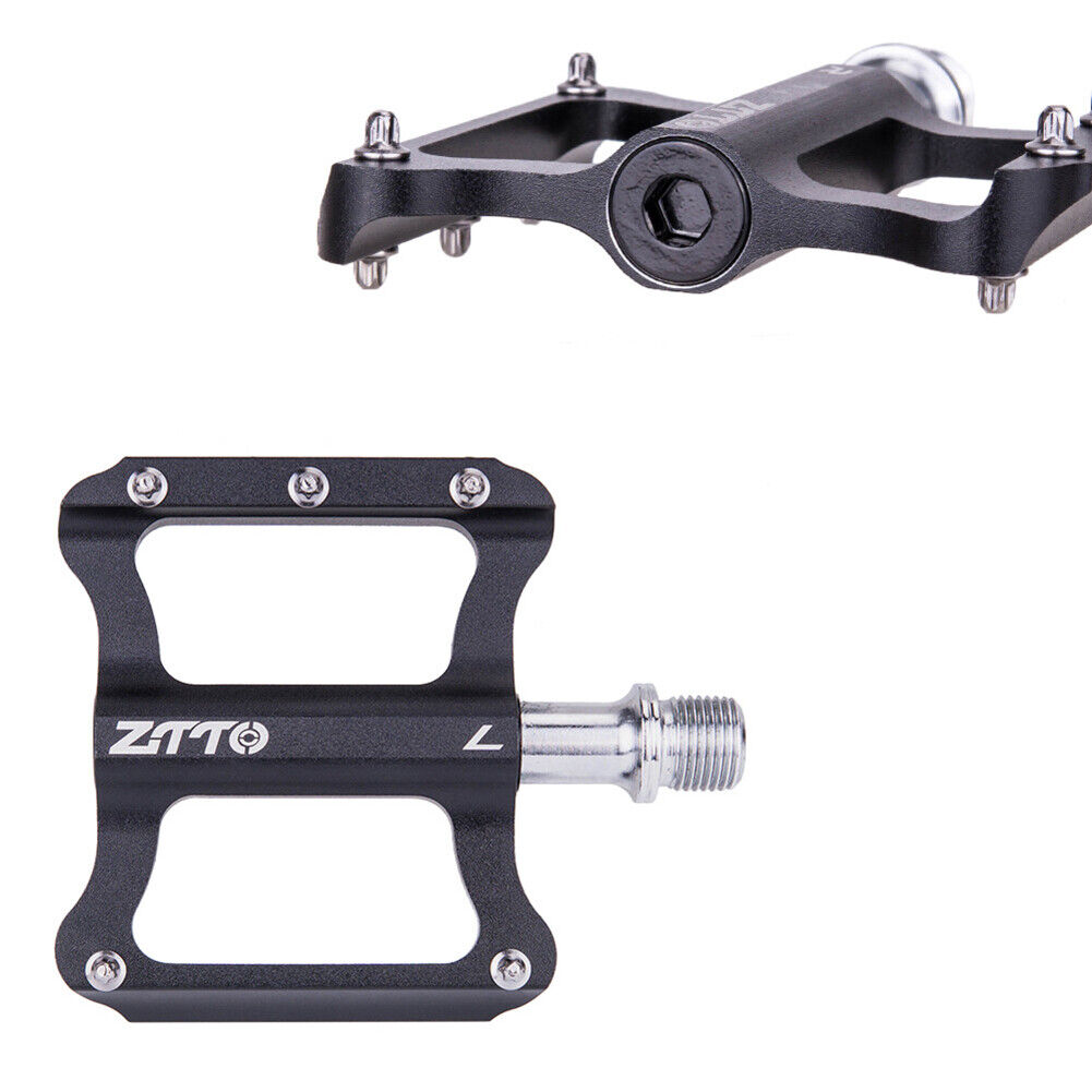 ZTTO Bicycle MTB Road Bike Smooth Bearings Anti-slip Flat Pedals (Black)