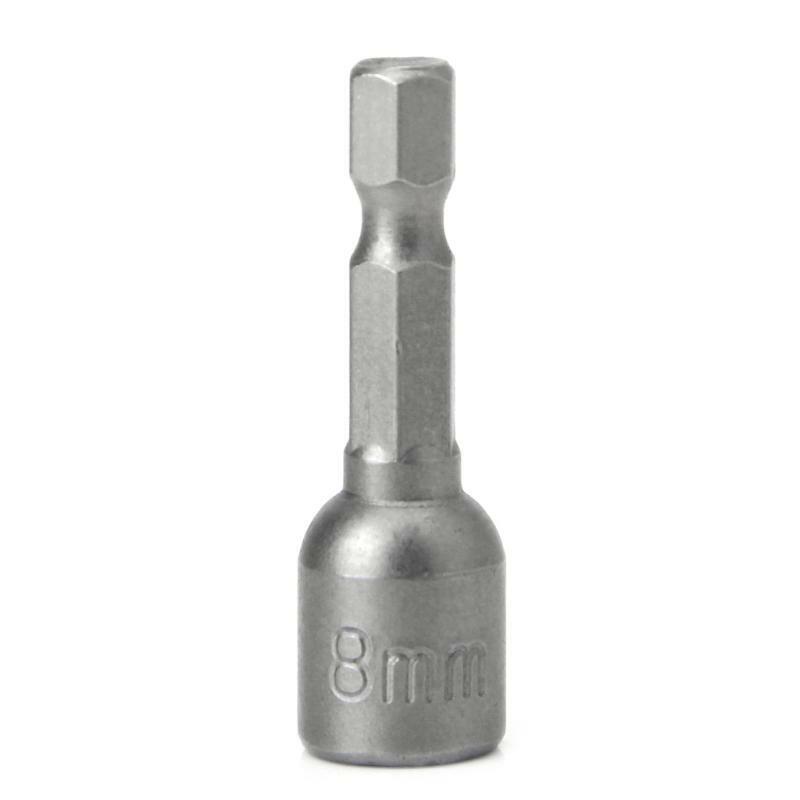 10 Pcs Magnetic Nut Driver Set 8mm 5/16" Socket Adapter Hex Drill Bit