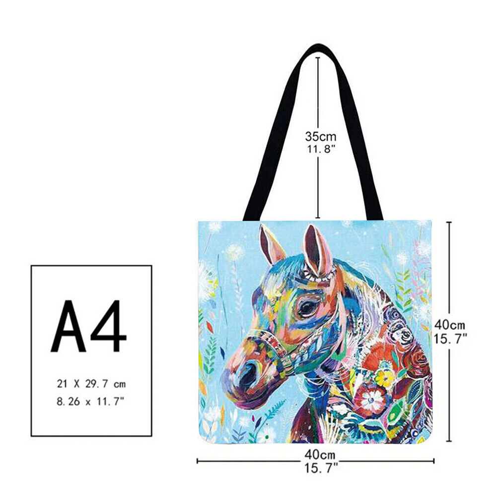 Color horse Printed Shoulder Shopping Bag Casual Large Tote Handbag