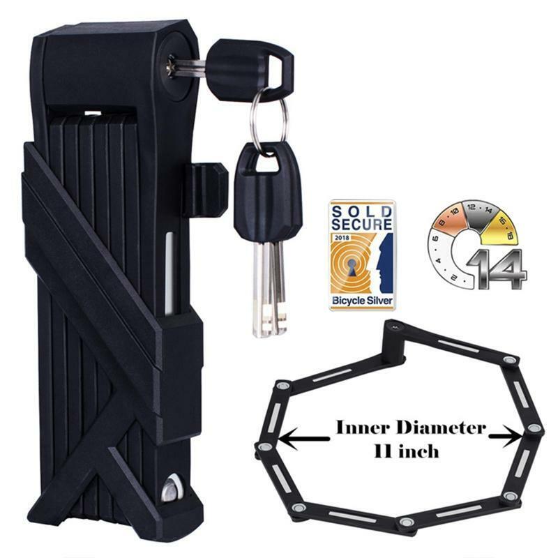 Heavy Duty Foldable Bicycle Lock MTB Road Bike Security Anti-theft Steel Lock