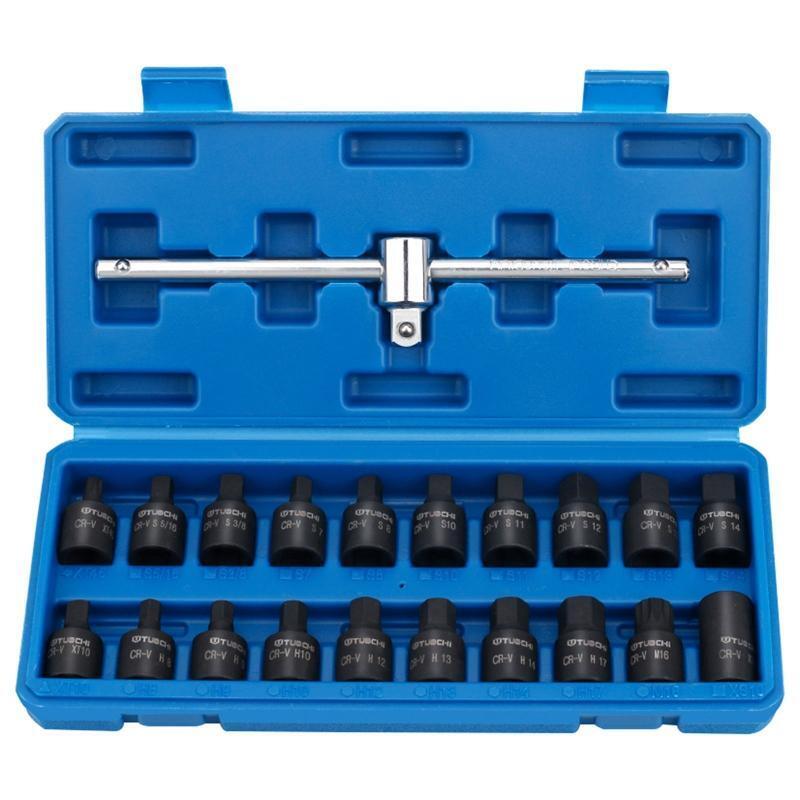 Professional Drain Oil Plug Removal Square Socket Set Sump Gearbox- Axle- Key