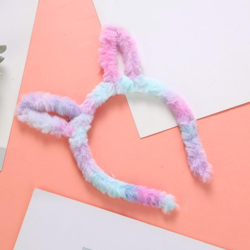 Funny Cat Ears Headband Gradient Color Hairbands Cute Christmas Party Hair Decor