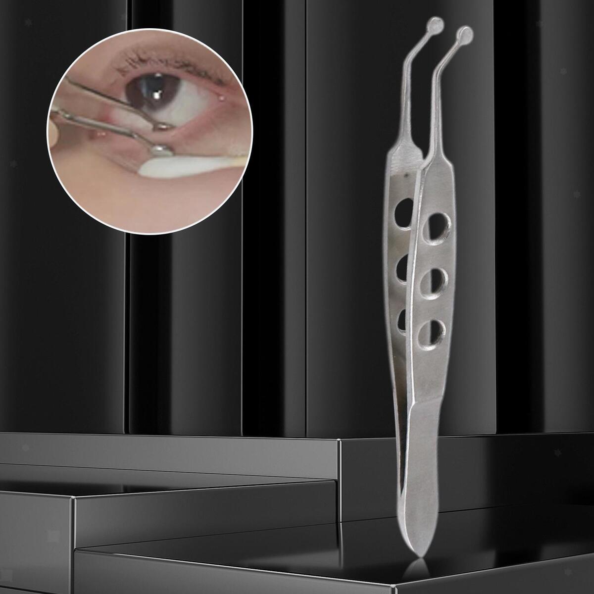 Stainless Steel Meibomian Gland Forceps Tweezer Clip Eye Tool Meibomian Flap
