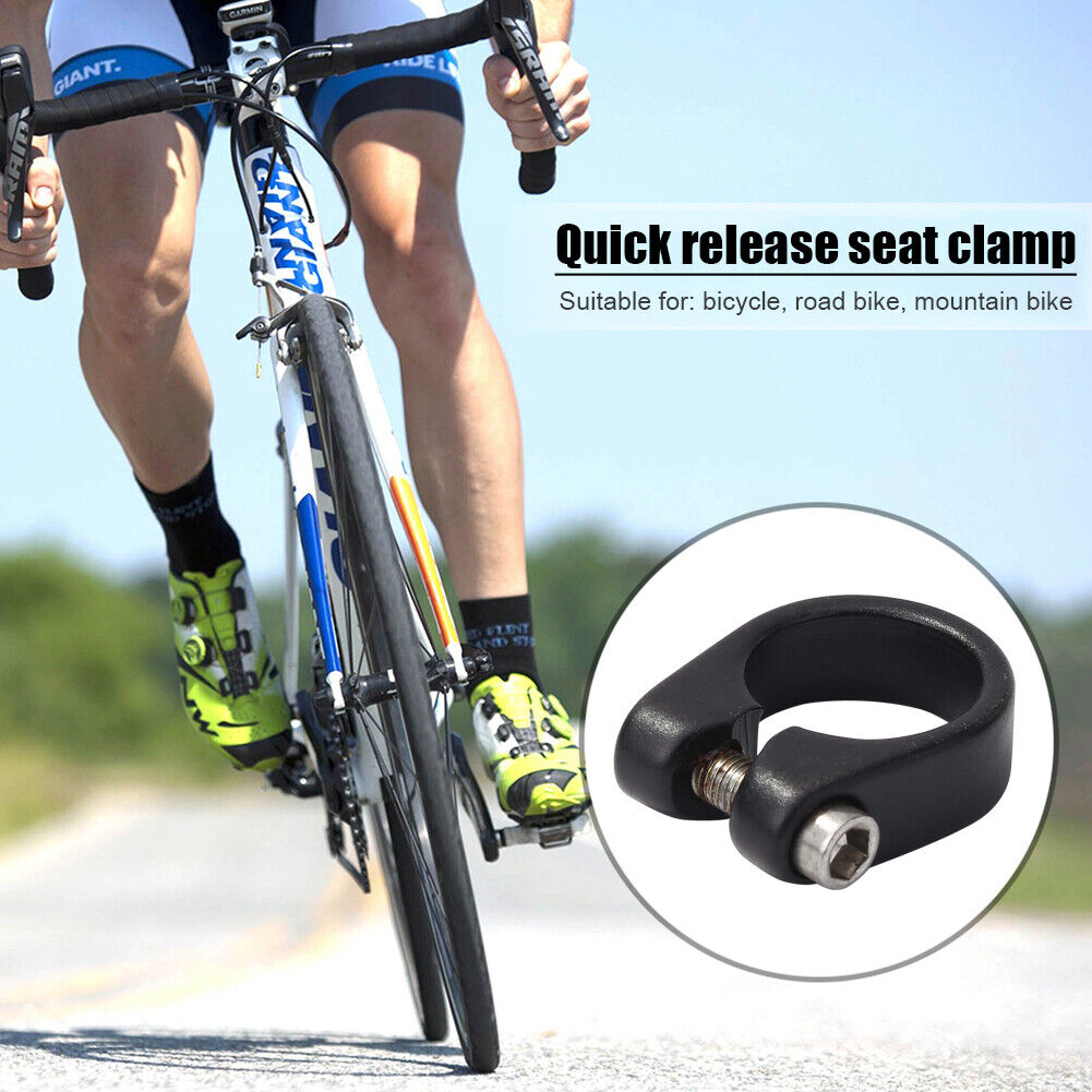 28.6mm Bicycle Seat Post Clip Aluminum MTB Road Bike Seatpost Clamp (Black)