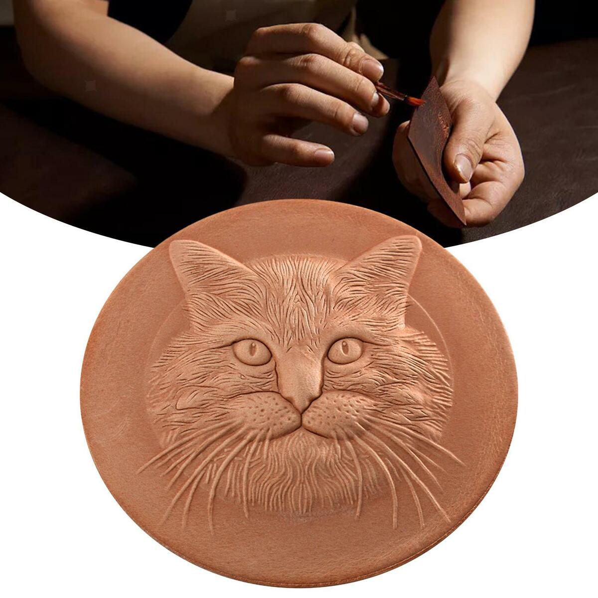PU Leather Unfinished Christmas Cat Ornament DIY for Handbags Bag Ornaments