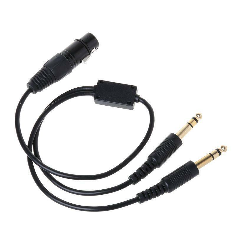 For Airbus XLR to GA Dual Plug 5 Pin Adapter Cable Aviation Headphone Cable Kit
