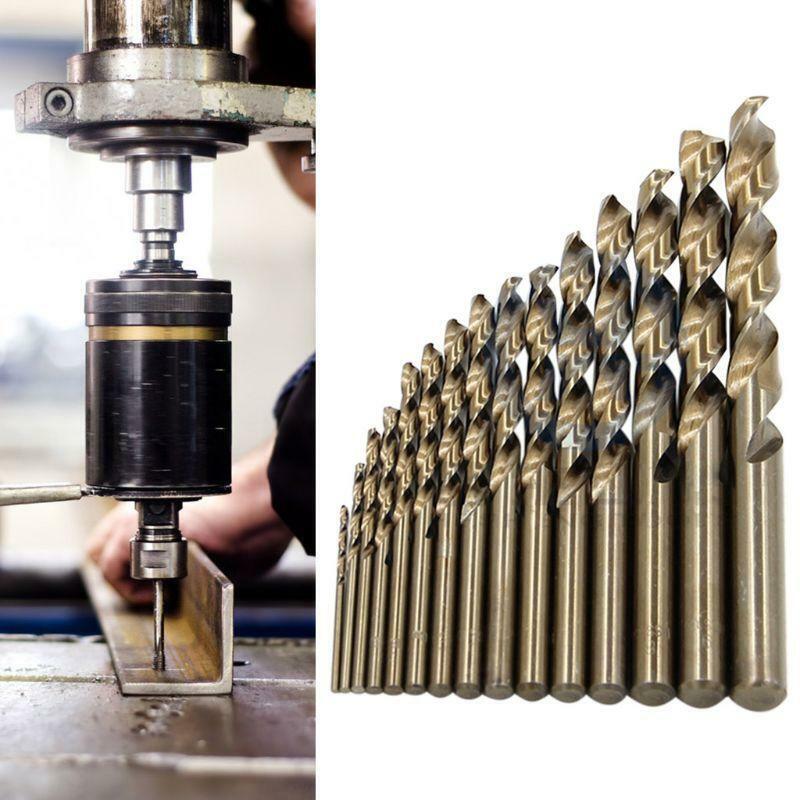 15Pcs 1.5mm-10mm Cobalt High Speed Steel Twist Drill Bits M35 Steel Punch Tools