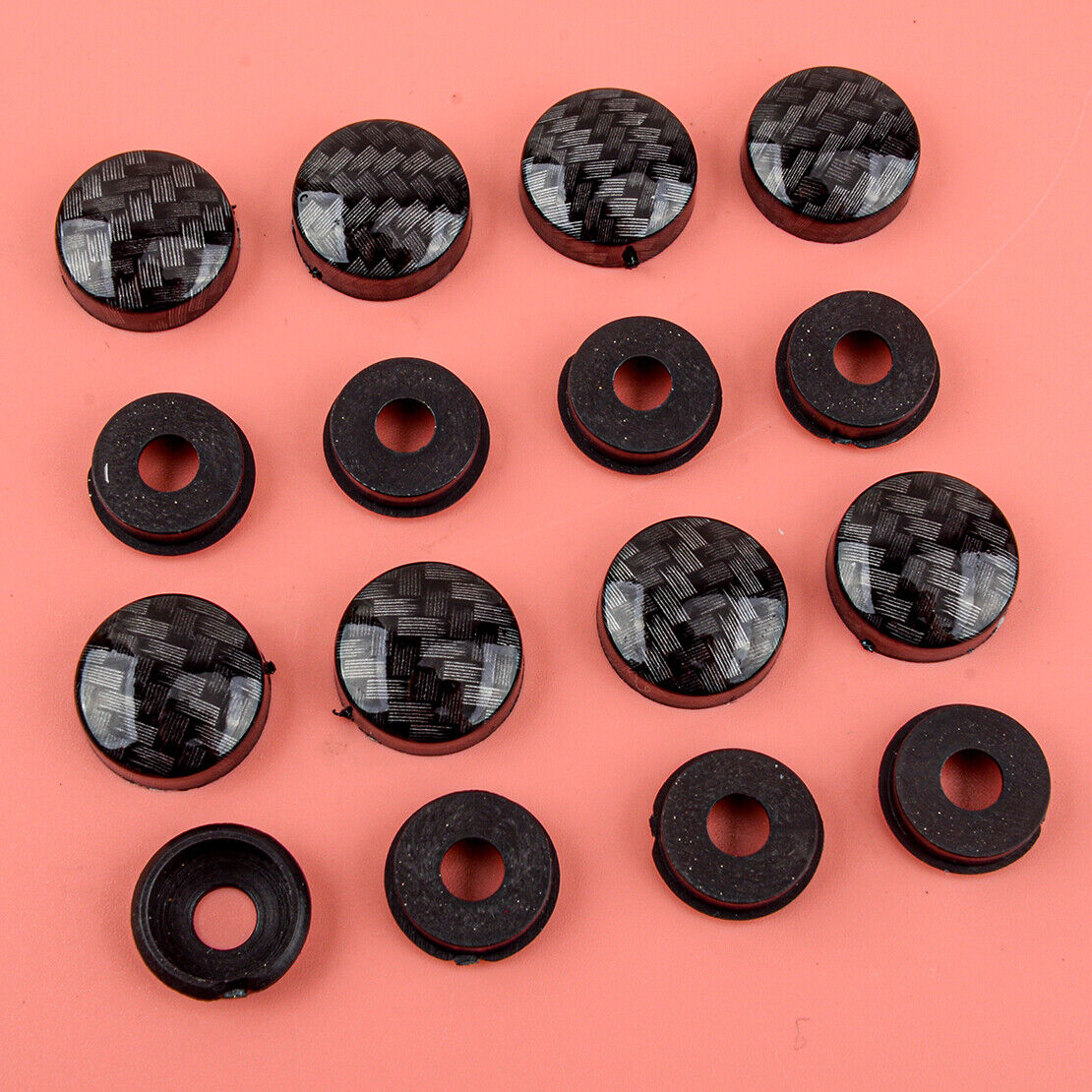 16x/Set Carbon Fiber Style License Plate Clip Screw Grommet Frame Fastener Bolt