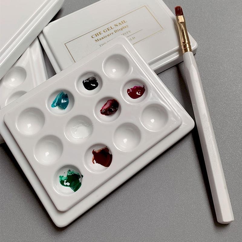 12 Grids Nail Art Palette Nail Mixing Palette Polish Color Mixing Plate Tray