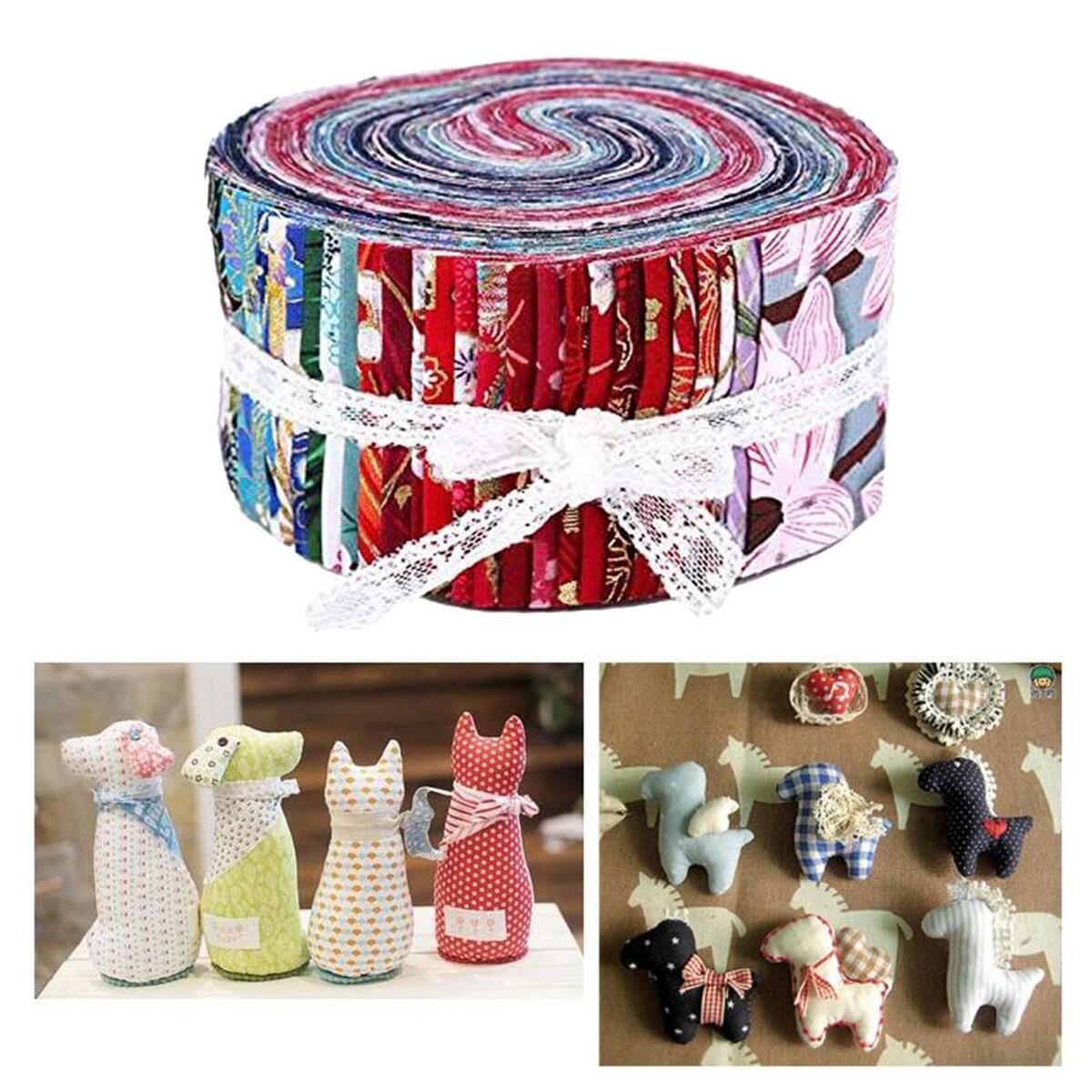 72Pcs  Fabric Strips 2.5 Inch DIY Precut Craft Fabric for Patchwork